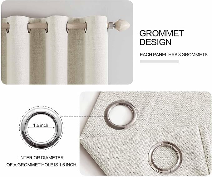 MIULEE 100% Blackout Linen Curtains - Image 4
