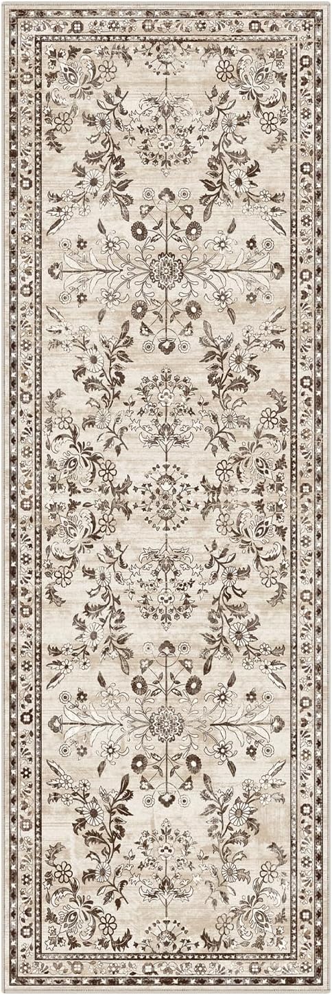 Yamaziot 2x6 Washable Hallway Runner Rug Non Slip Floral Carpet, Stain Resistant - Image 8