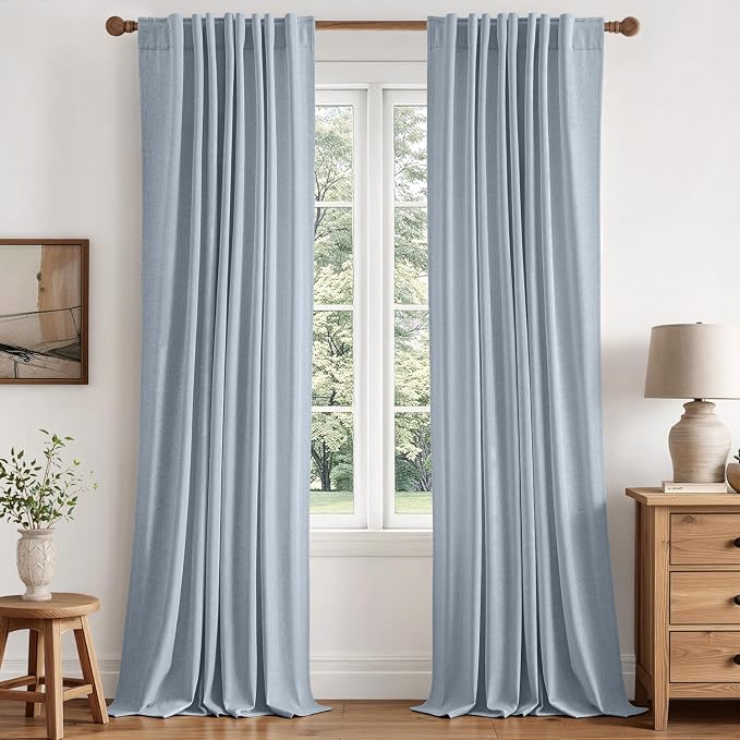 MIULEE 100% Blackout Linen Curtains by MIULEE