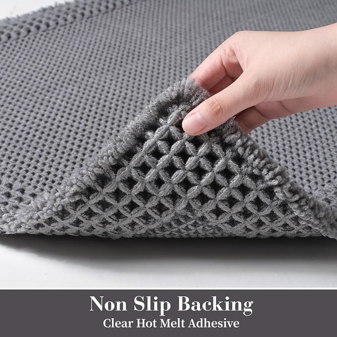 RESARE Waffle Bath Mat for Bathroom, Non Slip Bathroom Rugs 24x36 Dark Grey | - Image 4