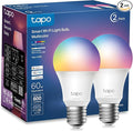 TP-Link Tapo Smart Light Bulbs, 16M Colors RGBW, Dimmable, Compatible with Alexa and Google Home, A19, 60W Equivalent, 800LM CRI>90, 2.4GHz WiFi only, No Hub Required, Tapo L530E(2-Pack)