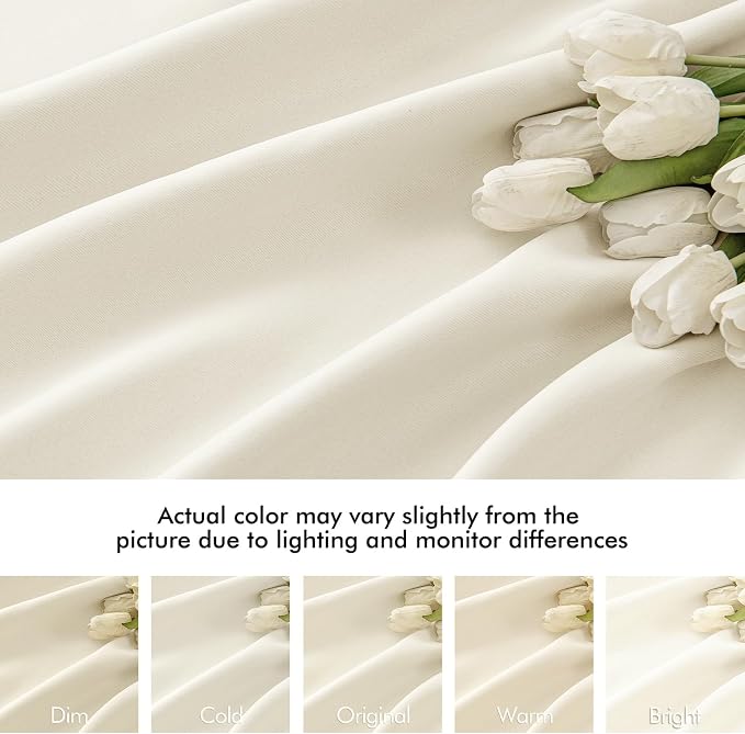 MIULEE Birch Back Tab Blackout Curtains 52x84 Inch Length 2 Panels Set | Rod - Image 8