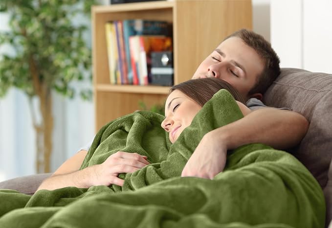 Utopia Bedding Ultra Soft Fleece Bed Blanket Twin Size Olive | Microfiber Plush - Image 7