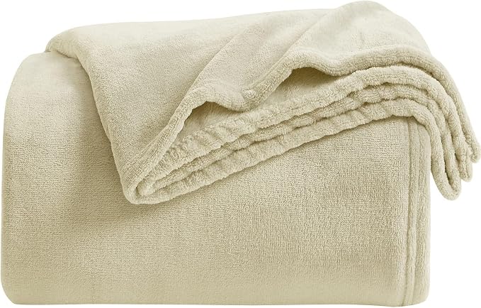 KMUSET Fleece Blanket Grey Queen Size Lightweight Cozy Plush Microfiber Solid by COZYBLANKETHappyHomeLife