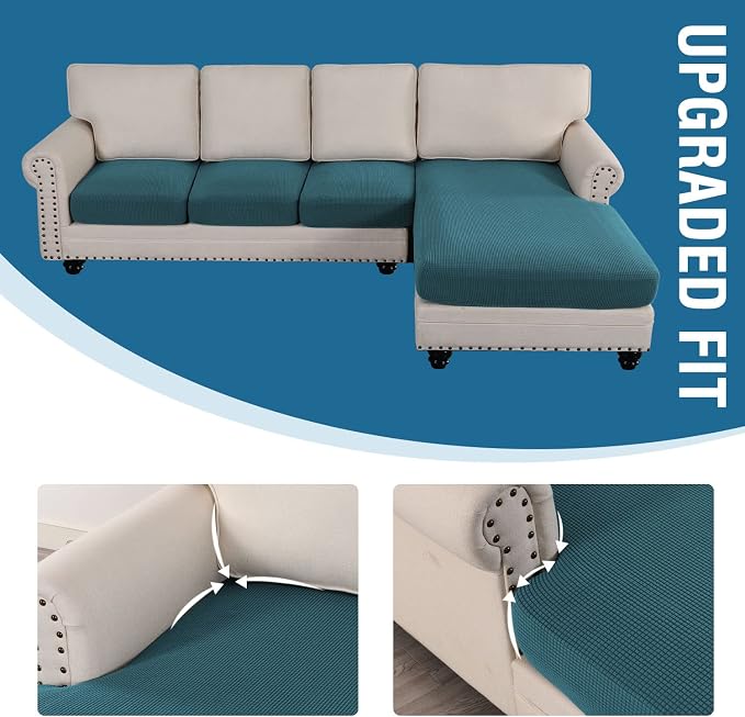 H.VERSAILTEX Sectional Couch Covers 4 Pieces Sofa Seat Cushion Covers L Shape - Image 7