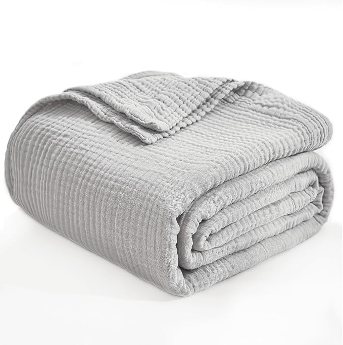 EMME Muslin Blankets for Adults Throw Blanket for Couch Breathable Gauze Soft - Image 7
