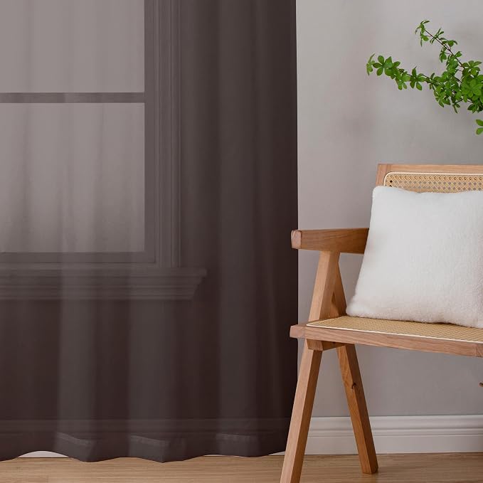 Chyhomenyc Chocolate Brown Sheer Valances - Image 9