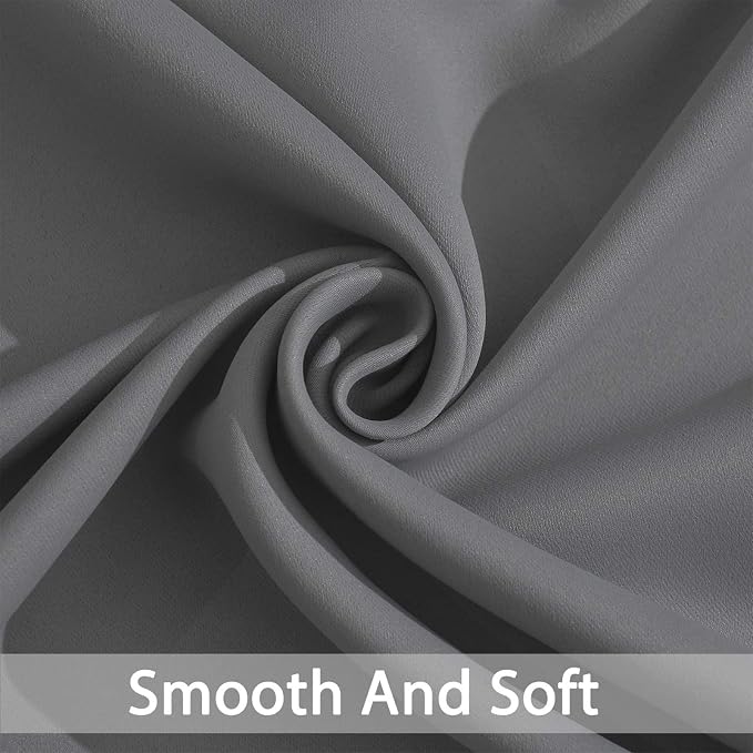 Yakamok Grey Room Darkening Window Curtains 42x36 Inch - Image 4
