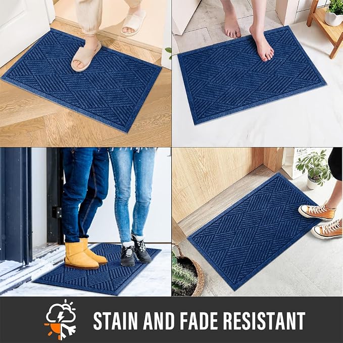 Sturdy Front Door Mat, Absorbent Muddy Dirt Resist Welcome Door Mats Outdoor - Image 5
