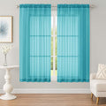 Sheer Curtains 63 inch Length 2 Panels Set, Rod Pocket Voile Fimly Sheer Drapes by OWENIE