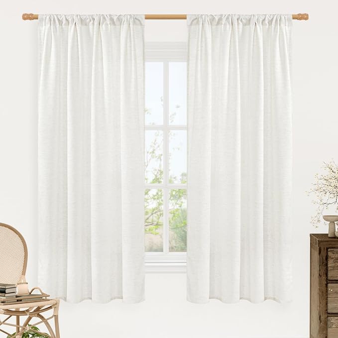 Light Filtering 63 inch Length Linen Curtains by LAMIT