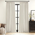 MIULEE Natural Pinch Pleated 100% Blackout Linen Curtains 40x120 Inches | Room by MIULEE