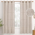 YoungsTex 68 Inch Length Linen Semi Sheer Curtains 2 Panels by YoungsTex