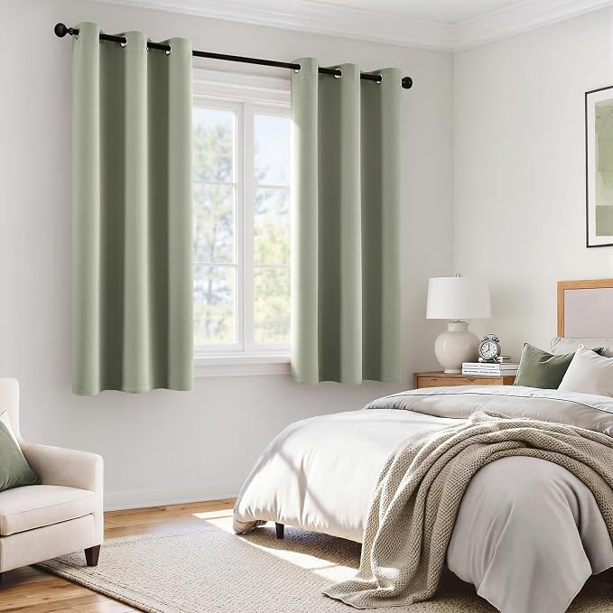 MIULEE Sage Green 100% Blackout Curtains - Image 6