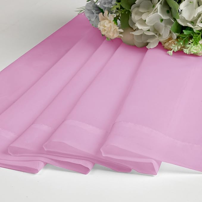 Light Pink Sheer Curtains 63 Inch Length 2 Panels Set, Elegant Voile Window - Image 4