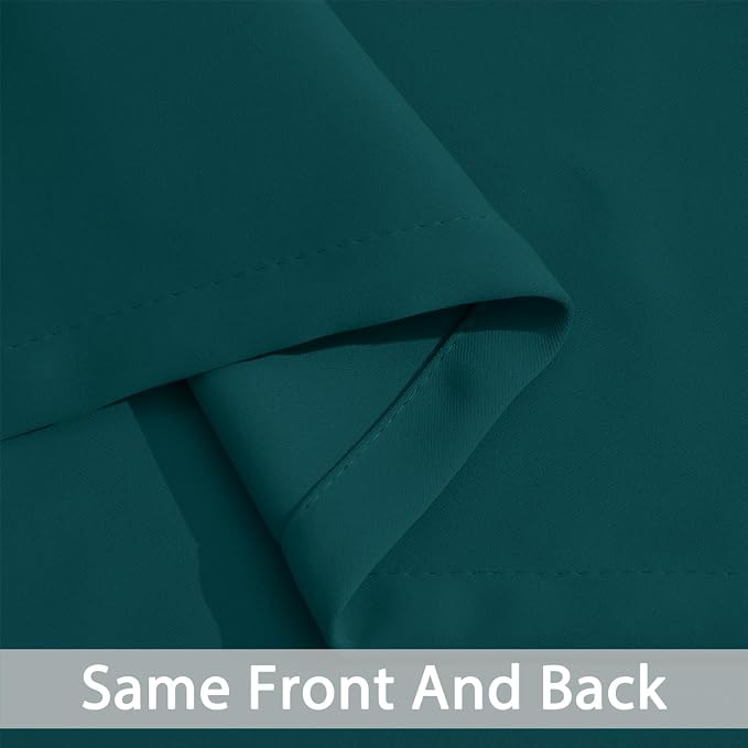 Yakamok Room Darkening Curtains 52x72 inch Length Dark Teal-Living Room | 2 - Image 6