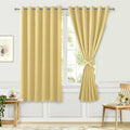 Room Darkening Curtains for Bedroom, 70 x 63 Inches, Light Yellow | Thermal by Hiasan