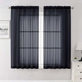 Black Sheer Curtains 63 Inch Length 2 Panels, Voile Light Filtering Living Room by Lecloud