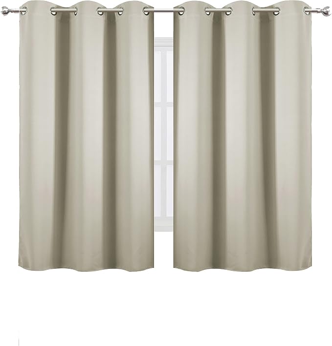 Light Beige Thermal Blackout Curtains/38 x 54 Inch/Set of 2 Panels Room - Image 2