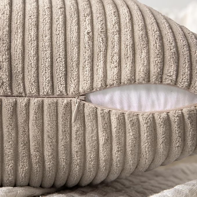 MIULEE Taupe Decorative Throw Pillow Covers - Image 3