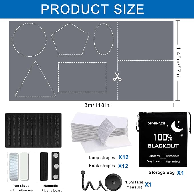 100% Blackout Window Cover Magnetic Blackout Curtains, Portable Black Out - Image 9