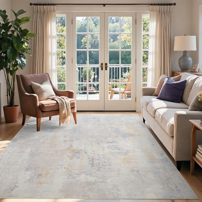 5x7 Ft Area Rugs for Living Room, Soft Non-Slip Washable Rugs Modern Abstract - Image 2