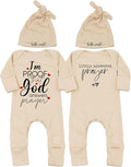 Little Answered Prayer Bodysuit Infant Romper Baby Announcement 0-3 Months Clothes Cute Religious Boys Girls Outfit