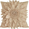 Beige Taupe Accent Flower Decorative Throw Pillow Covers by BellasGifts