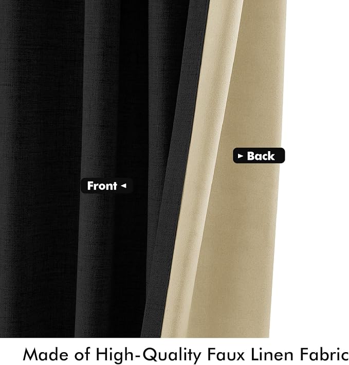 MIULEE 100% Blackout Linen Curtains - Image 6