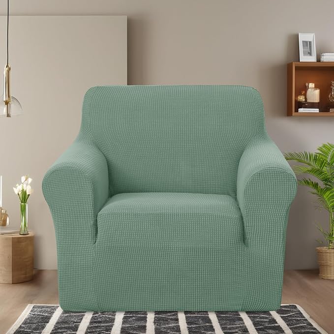 U-NICE HOME Stretch Recliner Chair Cover Armchair Slipcover, Cyan | Furniture - Image 2