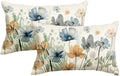 AVOIN colorlife Poppy Chinoiserie Flowers Pillow Covers 12x20 Inch Set of 2 | by AVOINcolorlife