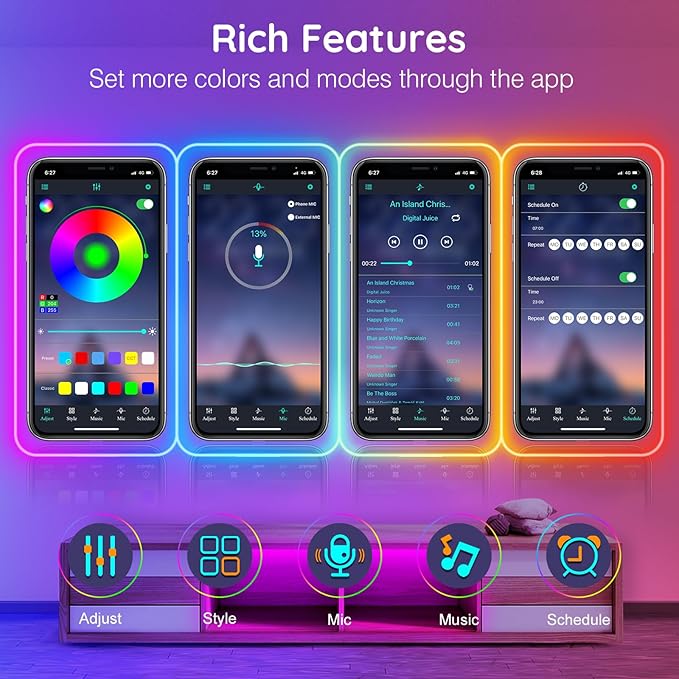 AILBTON 100FT Led Neon Rope Lights Control with App/Remote,Flexible Led Rope Light,Multiple Modes,IP65 Outdoor RGB Lights Waterproof,Music Sync Gaming Led Neon Strip Light for Bedroom Decor