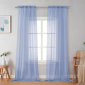 Simplebrand Denim Sheer Curtains 96 Inches Long, Light Filtering Rod Pocket by Simplebrand