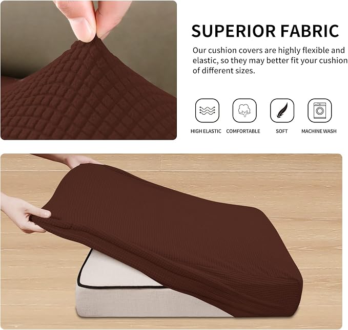 Easy-Going Stretch 3 Pieces Couch Cushion Cover - Image 5