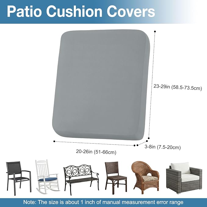 Waterproof Outdoor Cushion Covers, Stretch Patio Slipcovers | UV Resistant - Image 6