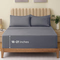 LuxClub 5 PC Split King Sheet Set Bed Sheets Deep Pockets Wrinkle Free Cooling Sheets Machine Washable Hotel Bedding Silky Soft - Light Grey Split King
