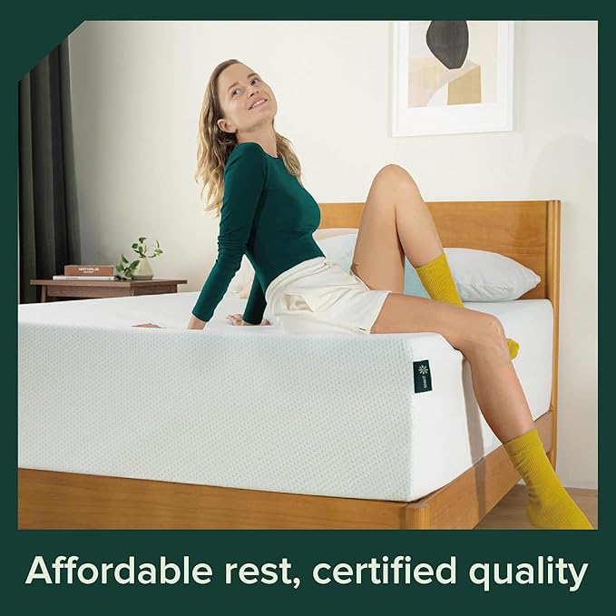 ZINUS 12 Inch King Green Tea Memory Foam Mattress [New Version], Fiberglass free, Medium Firm Feel, Zoned Pressure Relief, Certified Safe Foams & Fabric, Mattress in A Box