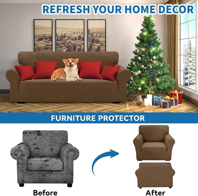 XINEAGE New Stretch Armchair Covers 1 Piece Chair Slipcovers Chair Protector - Image 4