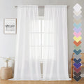 Sheer Curtain Panels Set 96" Inches Long, Solid Voile Light Filtering Airy by Lecloud