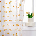 MYSKY HOME Pom Pom Curtains for Girls Bedroom 63 Inch Burnt Orange Curains for Nursery Kids Room Sheer Curtains for Living Room Dining Room Rod Pocket Small Window 52" x 63" Set of 2