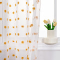 MYSKY HOME Short Curtains for Bedroom 54 Inches Long Burnt Orange Pom Pom White Sheer Curtains Kitchen Bathroom Nursery Boys Kids Room Rod Pocket 2 Pieces Small Window 52" x 54"