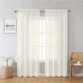 Ivory Sheer Curtains 78 Inches Long 2 Panels, Elegant Light Filtering Voile by Lecloud