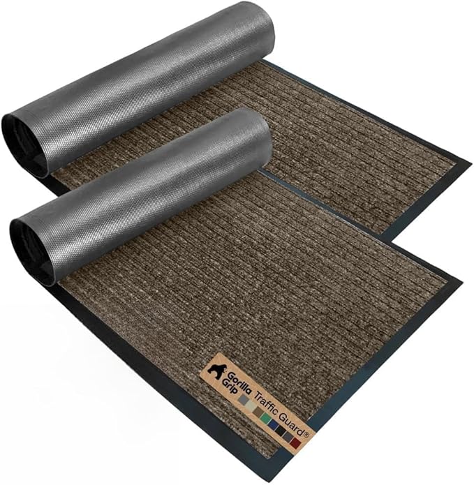 GORILLA GRIP Waterproof Traffic Guard Door Mat, 2 Pack, Indoor Outdoor Heavy by Unknown