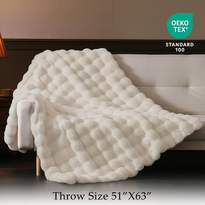 BENVWE Faux Fur Throw Blanket for Couch - Image 2