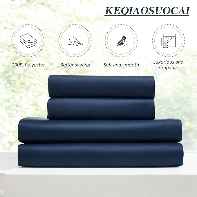 Navy Blackout Curtains 72 Wide x 95 inch Long 2 Panels - Image 5