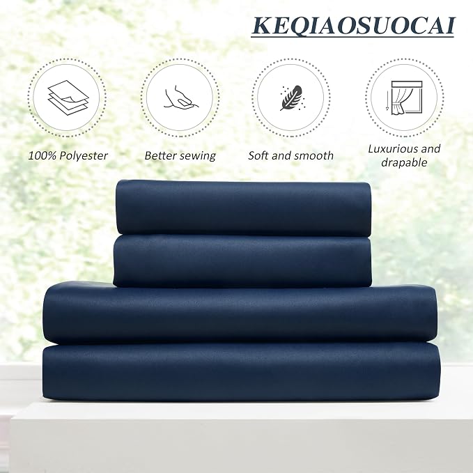 Navy Pleat Wide Width Drapes 80 x 96 inch Long 2 Panels - Image 5