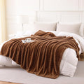 Brown Throw Blanket for Couch Sofa 60”x80” Striped Design by Unknown