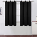 Black Blackout Curtains/38 x 54 Inch/Set of Two Panels Grommet Living Room by Lemomo