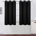 Black Blackout Curtains 42 x 54 Inch Length Set of 2 Panels Grommet Bedroom by Lemomo