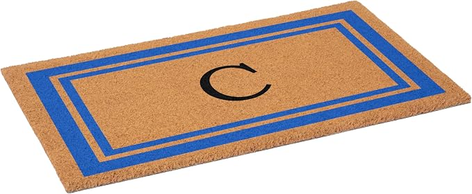 Calloway Mills 152972436C Blue Border 24" x 36" Monogram Doormat - Image 3